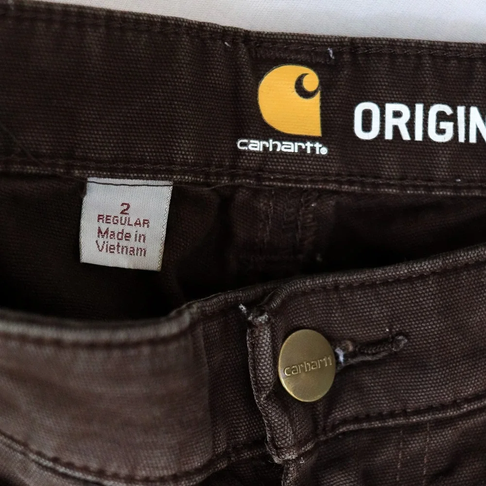 Carhartt Carpenter Pants Womens 2 Regular Brown Original Fit Canvas 102080